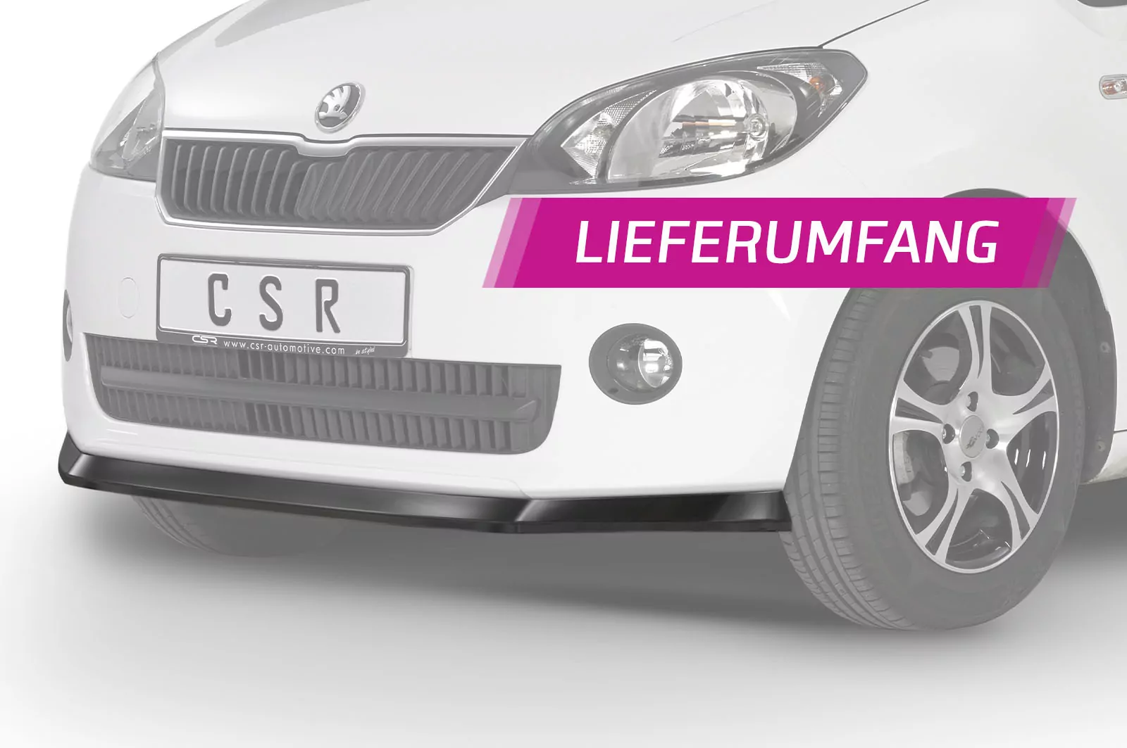 Cup-Spoilerlippe mit ABE für Skoda Citigo CSL350-M Carbon Look (matt)