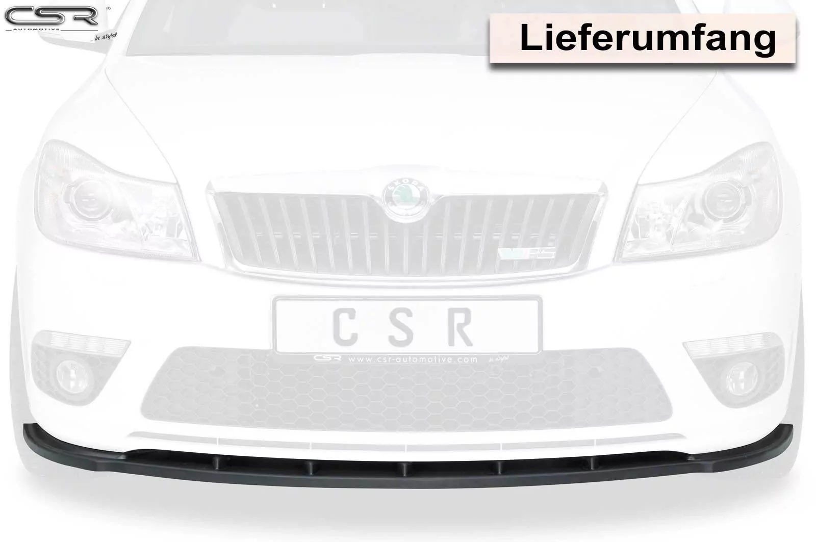 Cup-Spoilerlippe mit ABE für Skoda Octavia II (1Z) RS CSL001-M Carbon Look (matt)