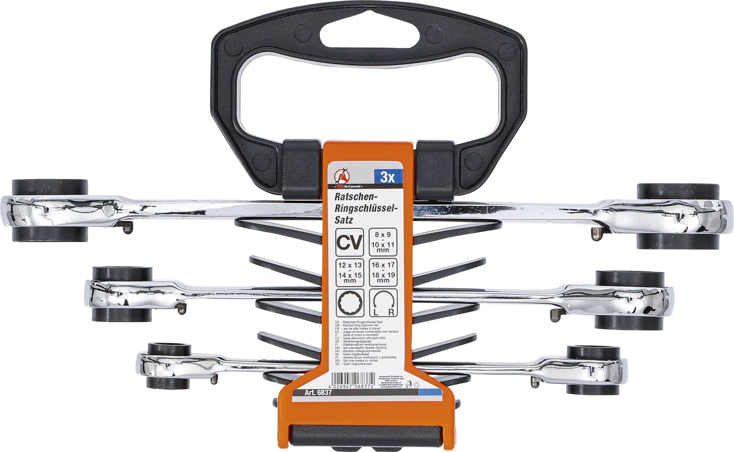 Ratschen-Ringschlüssel-Satz | 4-in-1 | SW 8 x 9 - 18 x 19 mm