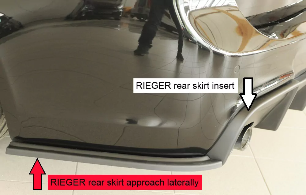 Rieger Heckschürzenansatz seitlich links matt schwarz für BMW 3er E91 Touring 09.08- (ab Facelift) LCI