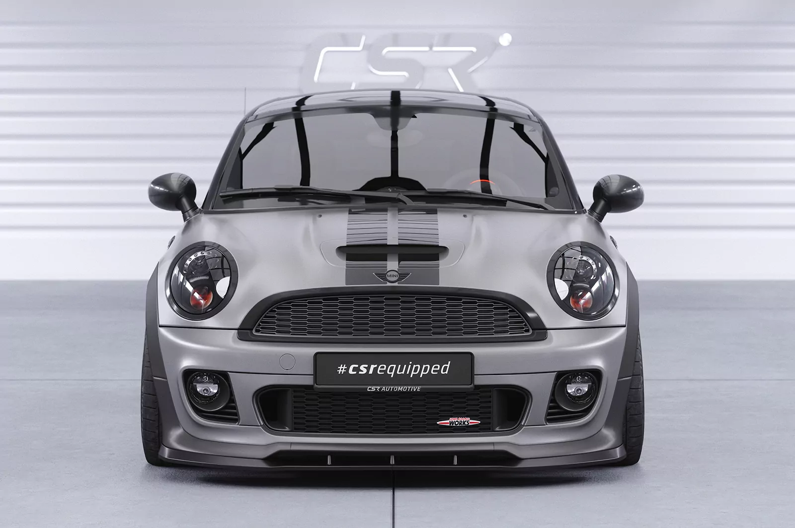 Cup-Spoilerlippe mit ABE für Mini Cooper Coupe JCW (R58/R59) CSL529 Schwarz Strukturiert