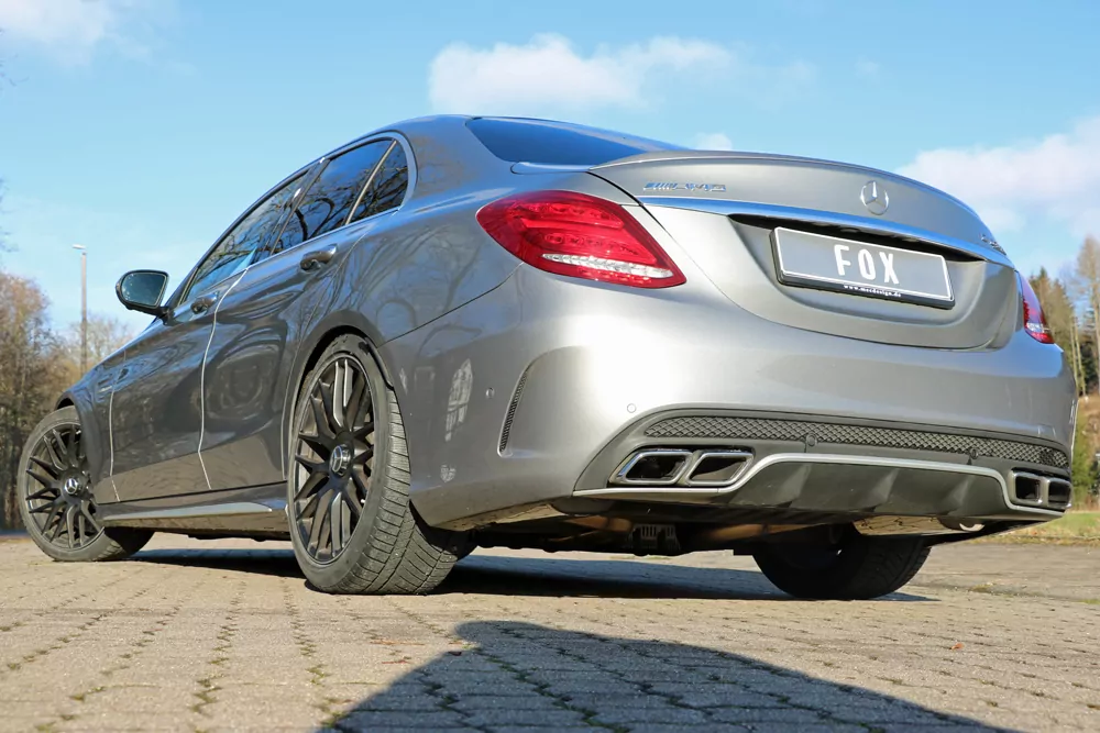 Mercedes C-Klasse 205 AMG C63 S  Endschalldämpfer rechts/links inkl. Abgasklappen - Endrohre sitzen in der originalen Stoßstange - Für Fahrzeuge mit originaler Performance Anlage