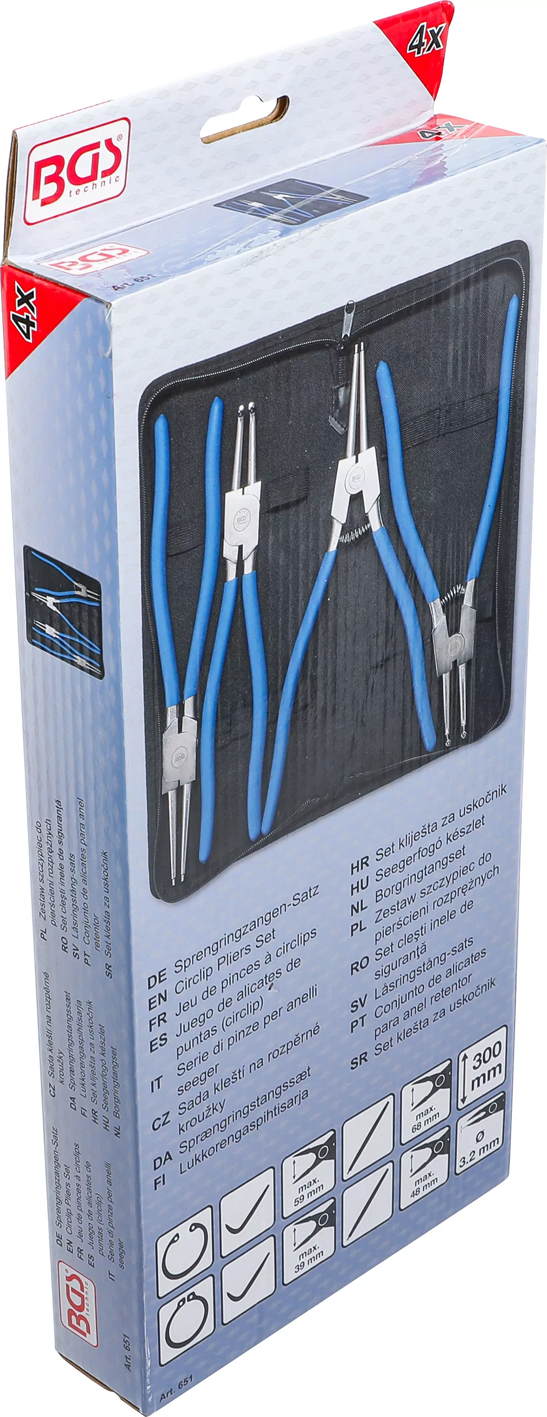 Sprengringzangen-Satz | 300 mm | 4-tlg.