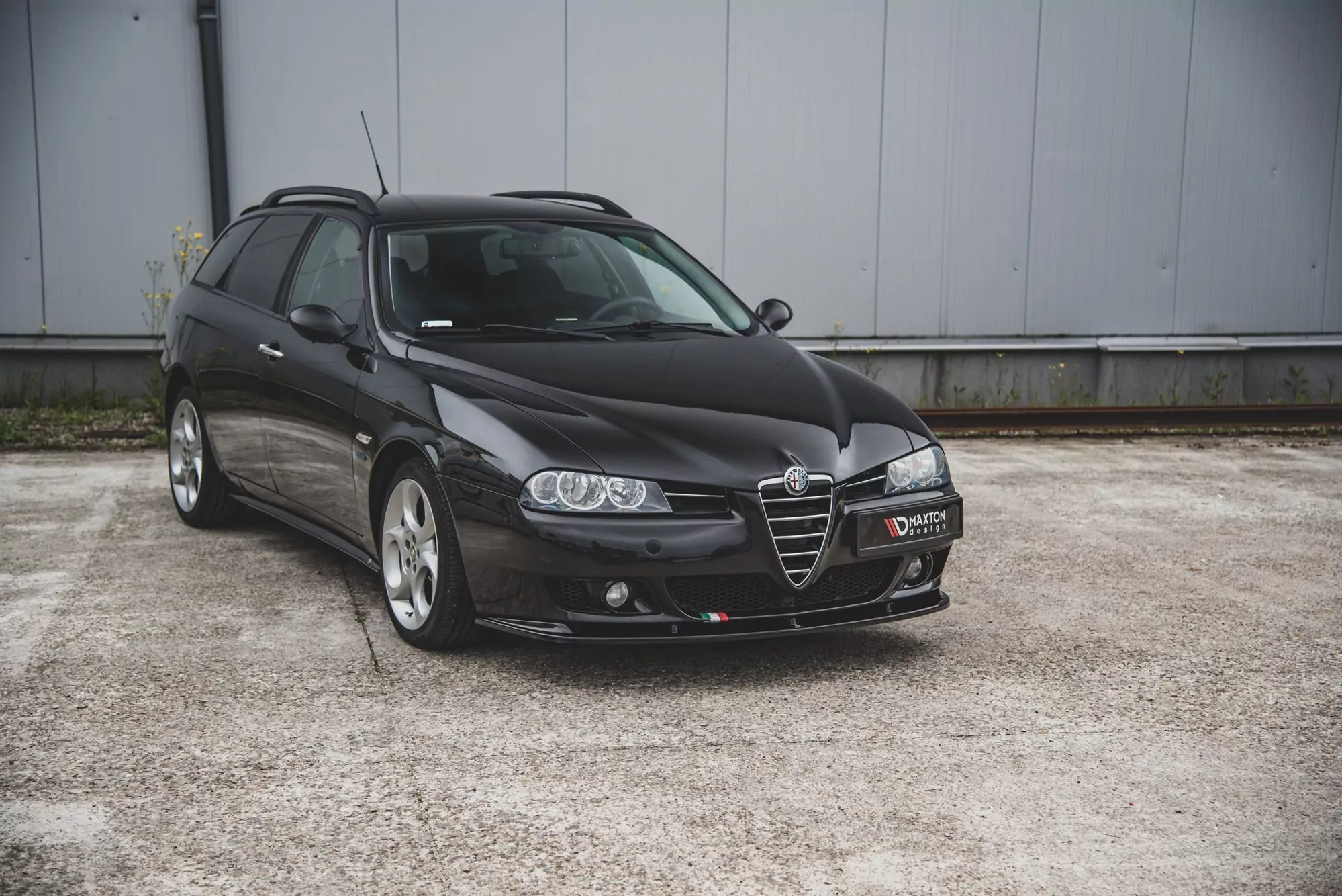 Front Ansatz Passend Für Alfa Romeo 156 Facelift Schwarz Hochglanz