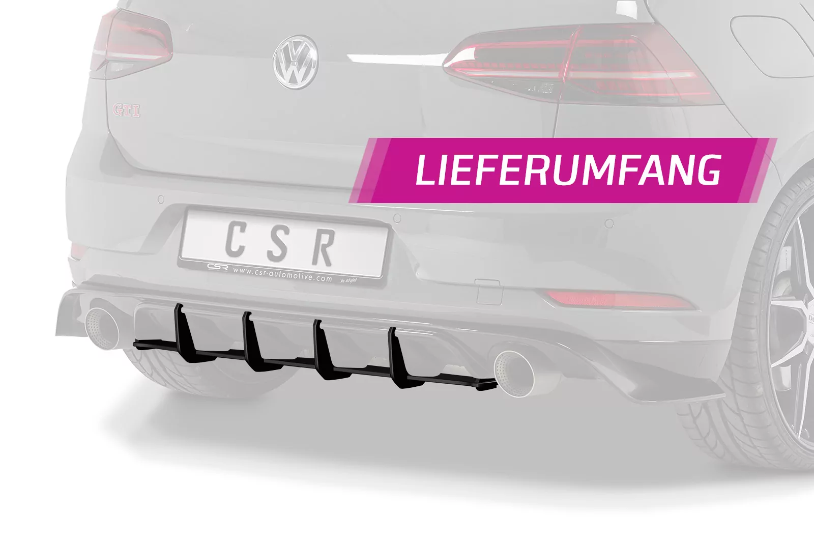 Racing Diffusor / Heckansatz für VW Golf 7 (Typ AU) GTI TCR HA311