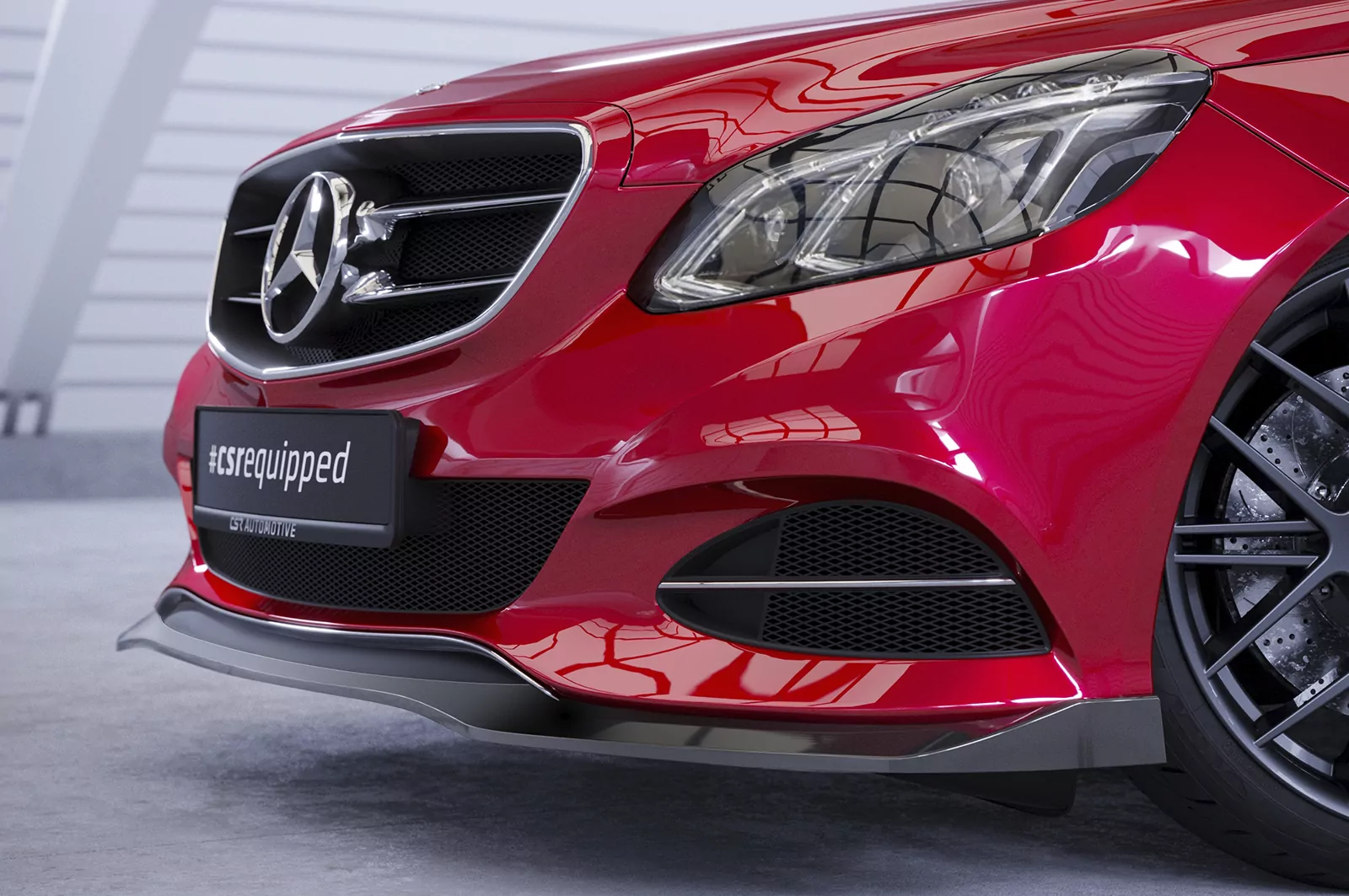 Cup-Spoilerlippe mit ABE für Mercedes Benz E-Klasse (W212/S212) CSL751 Schwarz Strukturiert