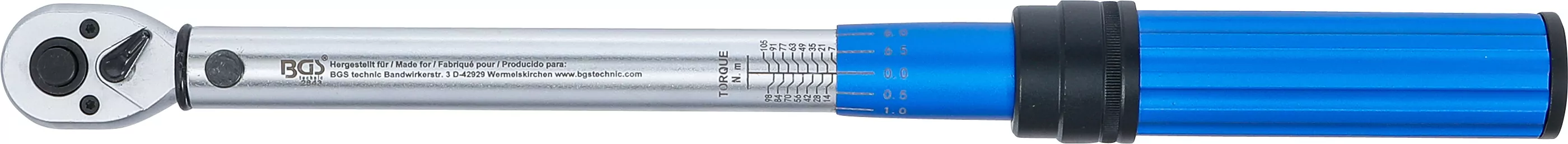 Drehmomentschlüssel | Abtrieb Außenvierkant 10 mm (3/8") | 7 - 105 Nm