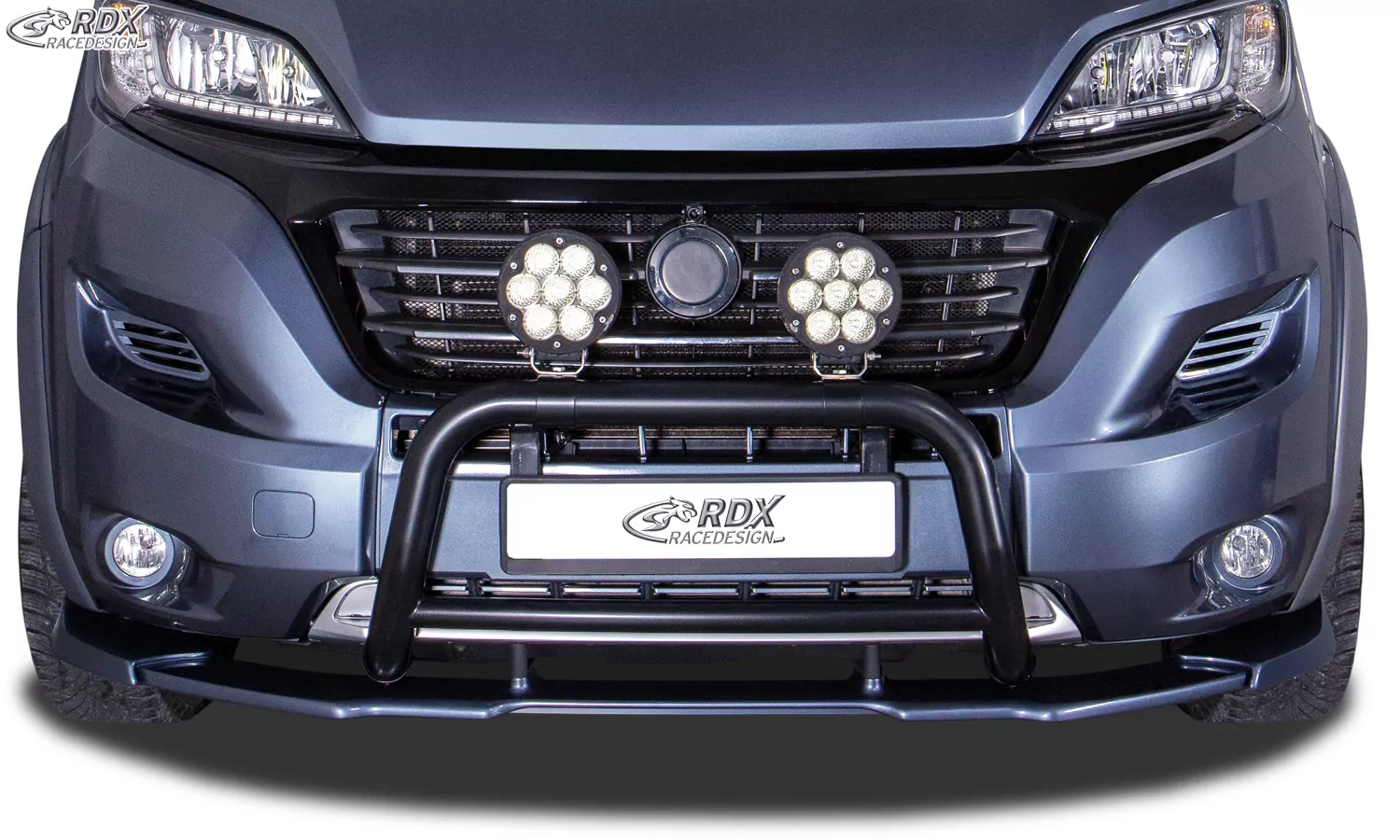 RDX Frontspoiler VARIO-X für CITROEN Jumper 2014+, FIAT Ducato 2014+, PEUGEOT Boxer 2014+ (passend für die Modelle mit Radlaufverbreiterungen, z.B. Maxi) Spoilerlippe