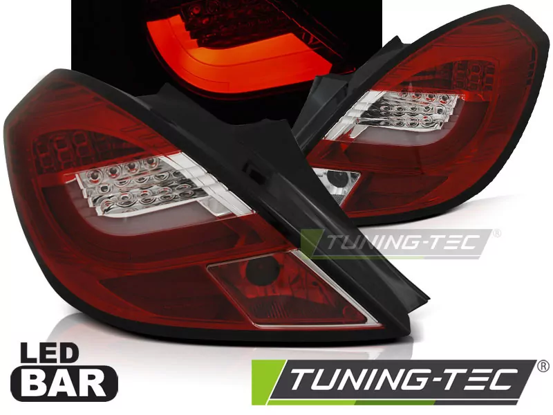 Opel Corsa D 3d 04.06-14 Red White Led Bar