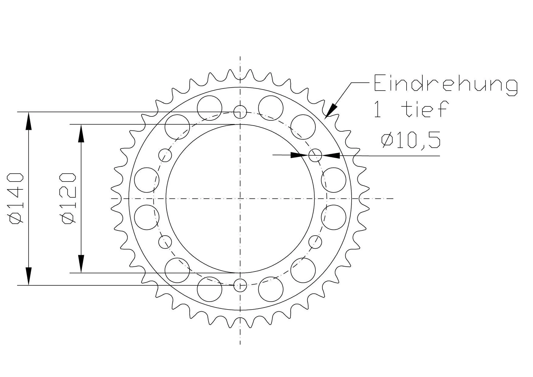 Kettenrad Aluminium SUZ/KAWA Z-47