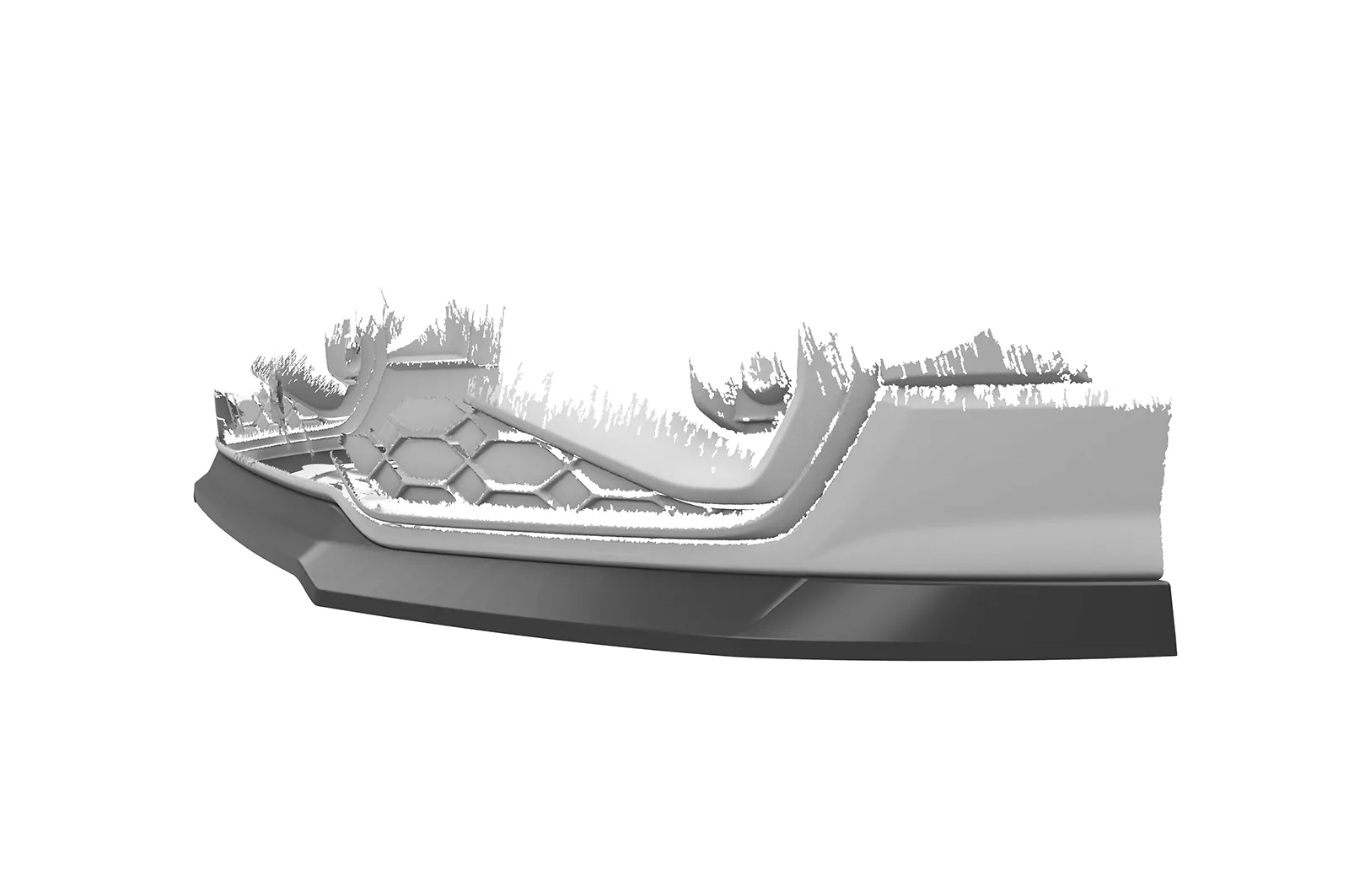 Cup-Spoilerlippe mit ABE für Audi Q2 (Typ GA) S-Line CSL771 Schwarz Strukturiert