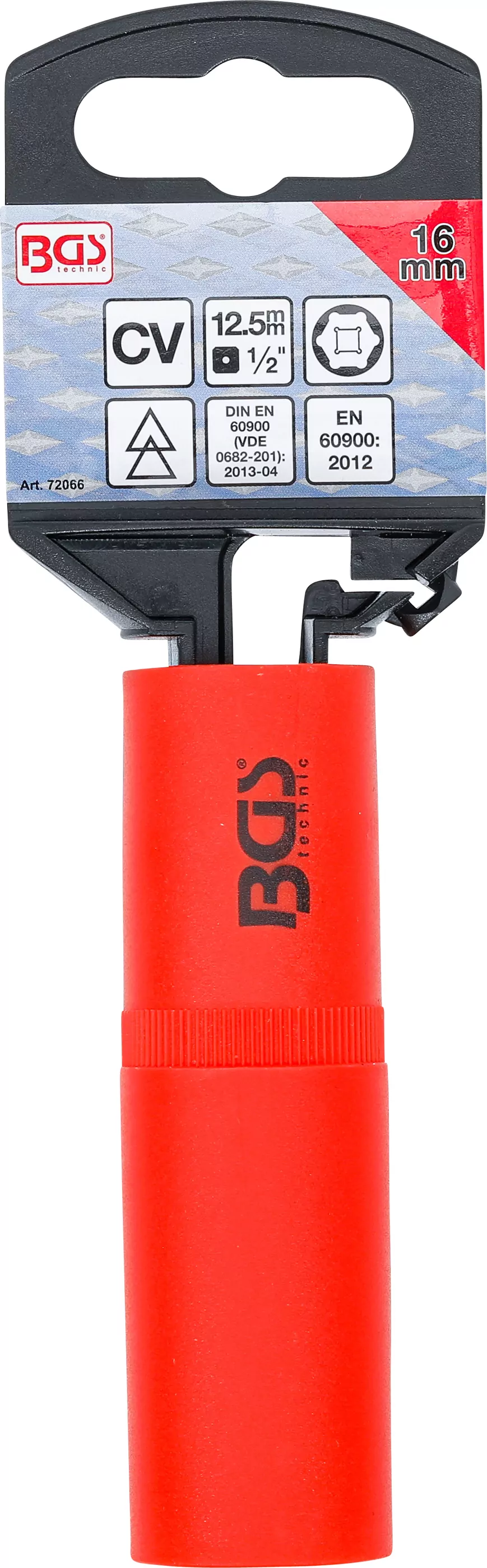 VDE-Steckschlüssel-Einsatz Sechskant | Antrieb Innenvierkant 12,5 mm (1/2") | SW 16 mm