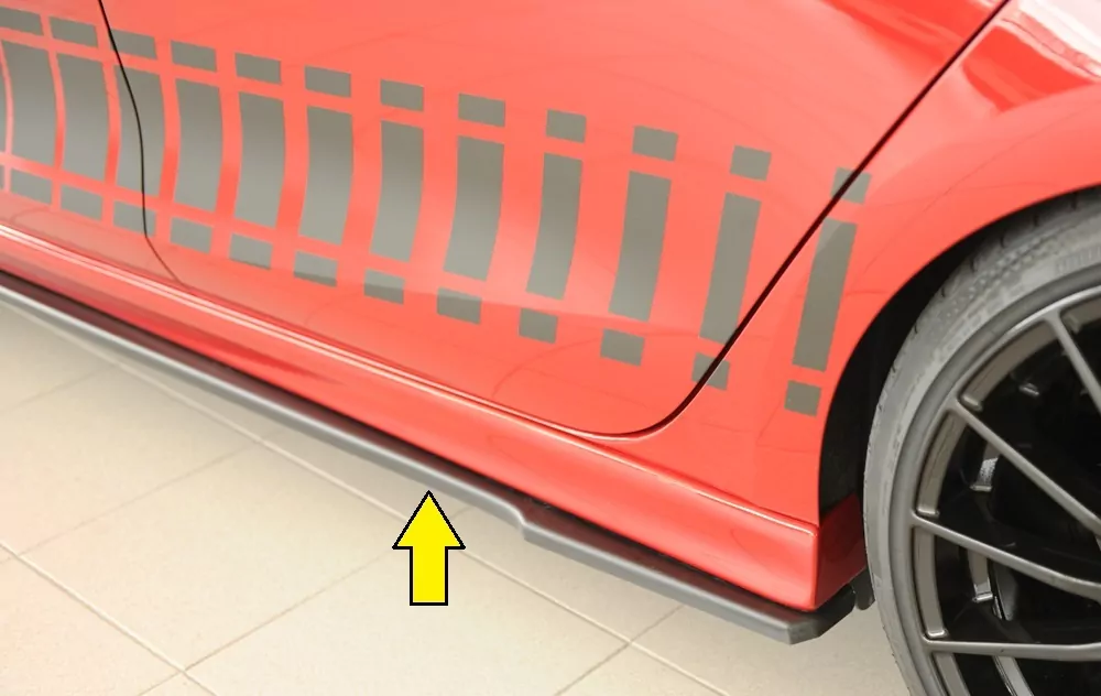 Rieger Seitenschweller links ansatz matt schwarz für Seat Leon (KL) 5-tür. (ST/Sportstourer) 09.20-06.24 (bis Facelift)