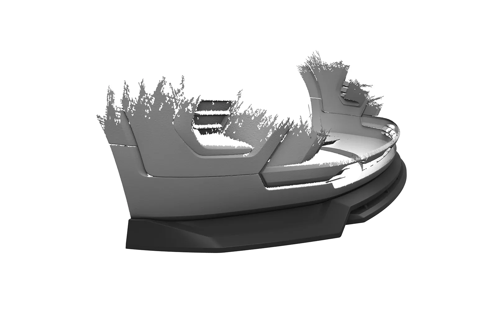 Cup-Spoilerlippe mit ABE für Opel Crossland CSL683 Schwarz Strukturiert