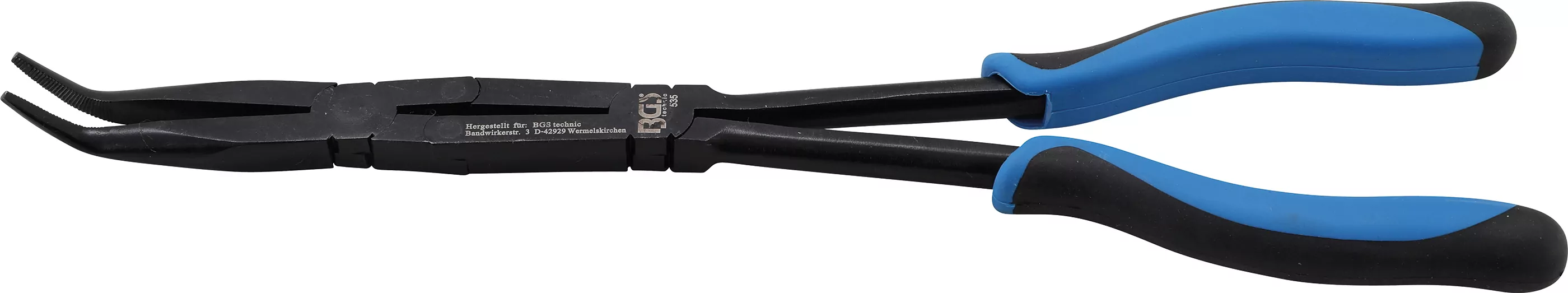 Doppelgelenk-Zange | abgewinkelte Spitze | 350 mm