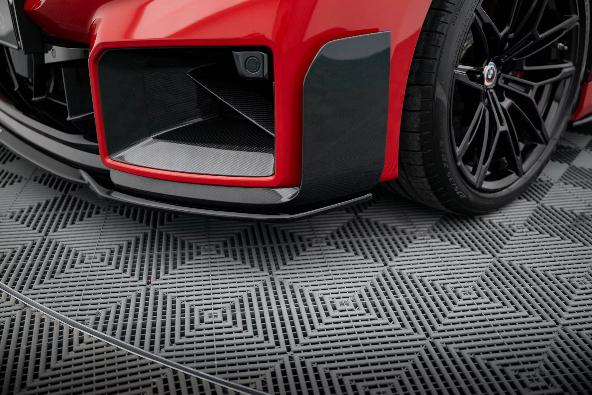 Front Ansatz Für BMW M2 M-Performance G87 Schwarz Hochglanz