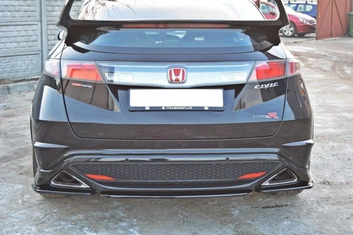 Mittlerer Diffusor Heck Ansatz Passend Für Passend Für HONDA CIVIC VIII TYPE S/R  Schwarz Hochglanz Schwarz Hochglanz