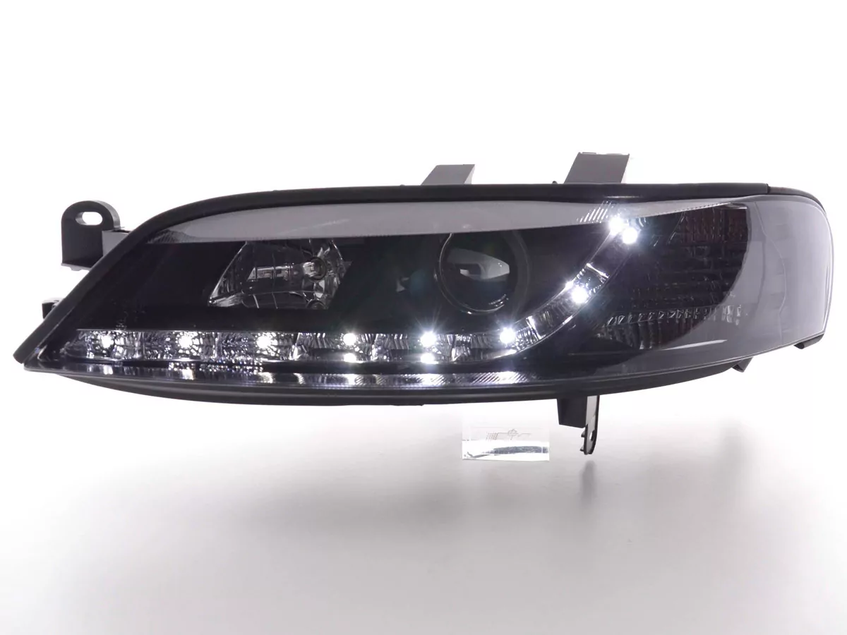 Scheinwerfer Set Daylight LED TFL-Optik Opel Vectra B Bj. 99-02 schwarz