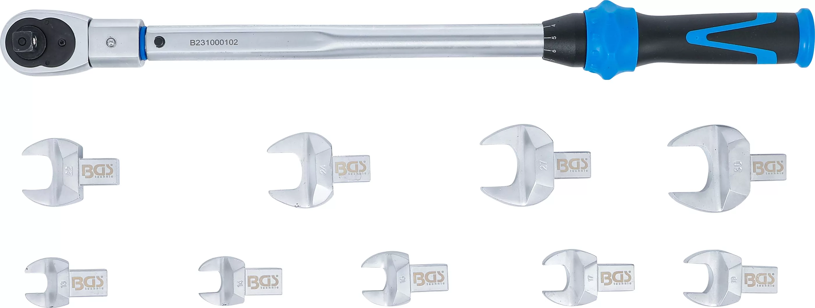 Drehmomentschlüssel-Satz | für Einsteckwerkzeuge 14 x 18 mm | 40 - 210 Nm | 11-tlg.