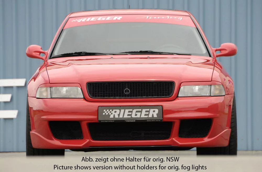 Rieger Spoilerstoßstange RS-Four-Look für Audi A4 (B5) | Lim. 99-12.00 mit kleiner Aussparung für Waschdüsen (48x40mm)