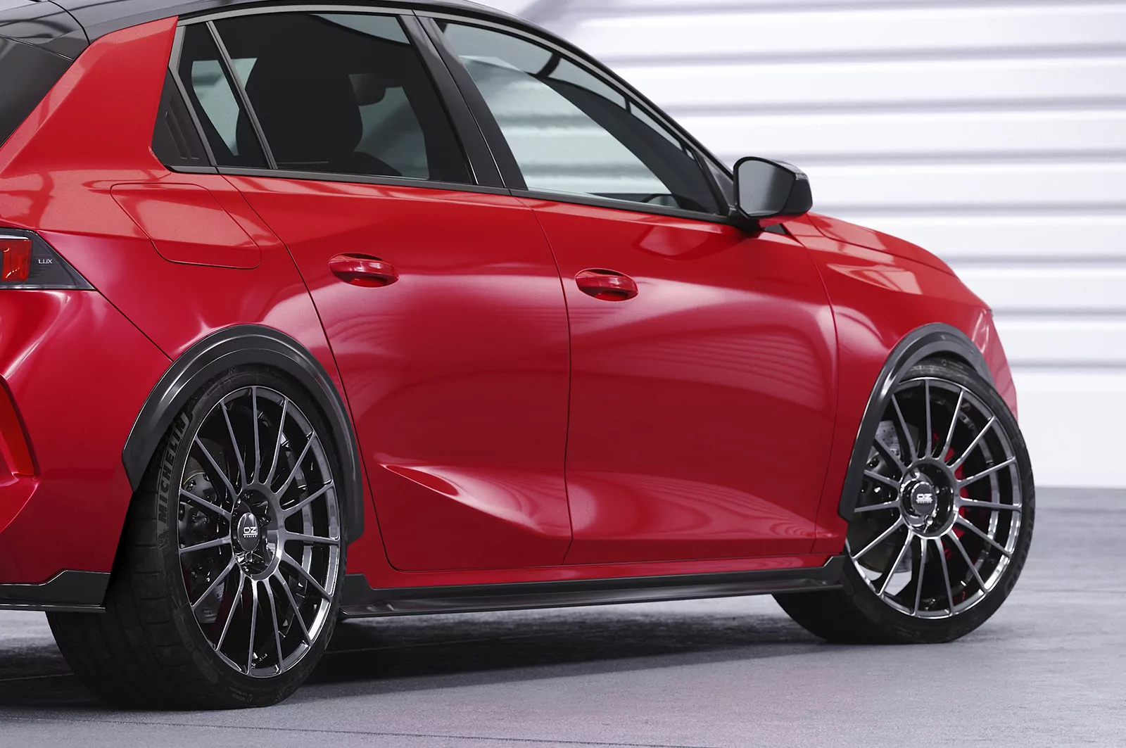 Kotflügelverbreiterung für Opel Astra L VB037 Schwarz Strukturiert