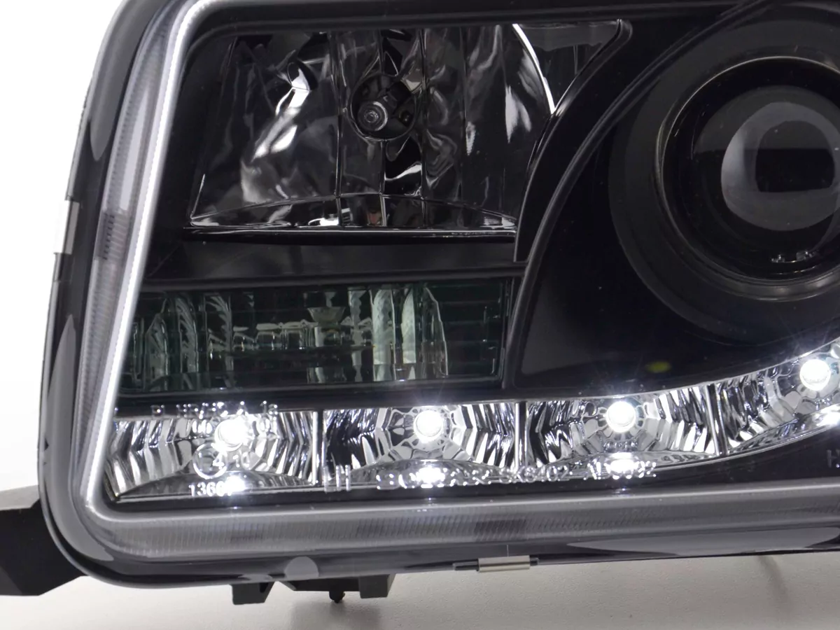 Scheinwerfer Set Daylight LED TFL-Optik Audi 80 Typ B4 Bj. 91-94 schwarz
