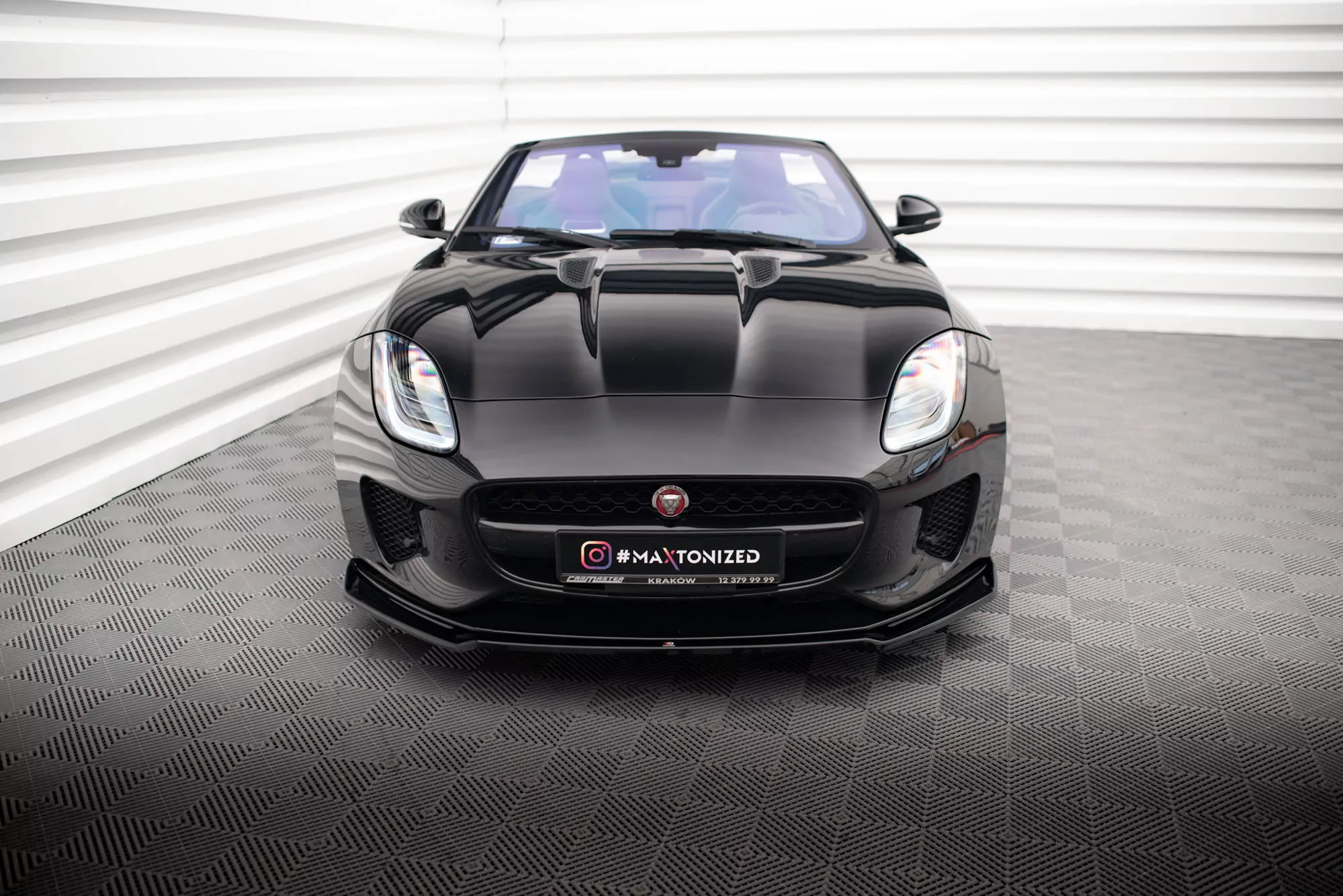 Front Ansatz V.2 Für Jaguar F-Type Mk1 Facelift Schwarz Hochglanz