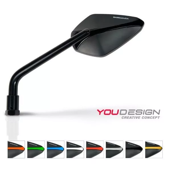 Barracuda Aluminium Rückspiegel Einsatz für A-Version Spiegel in Blau