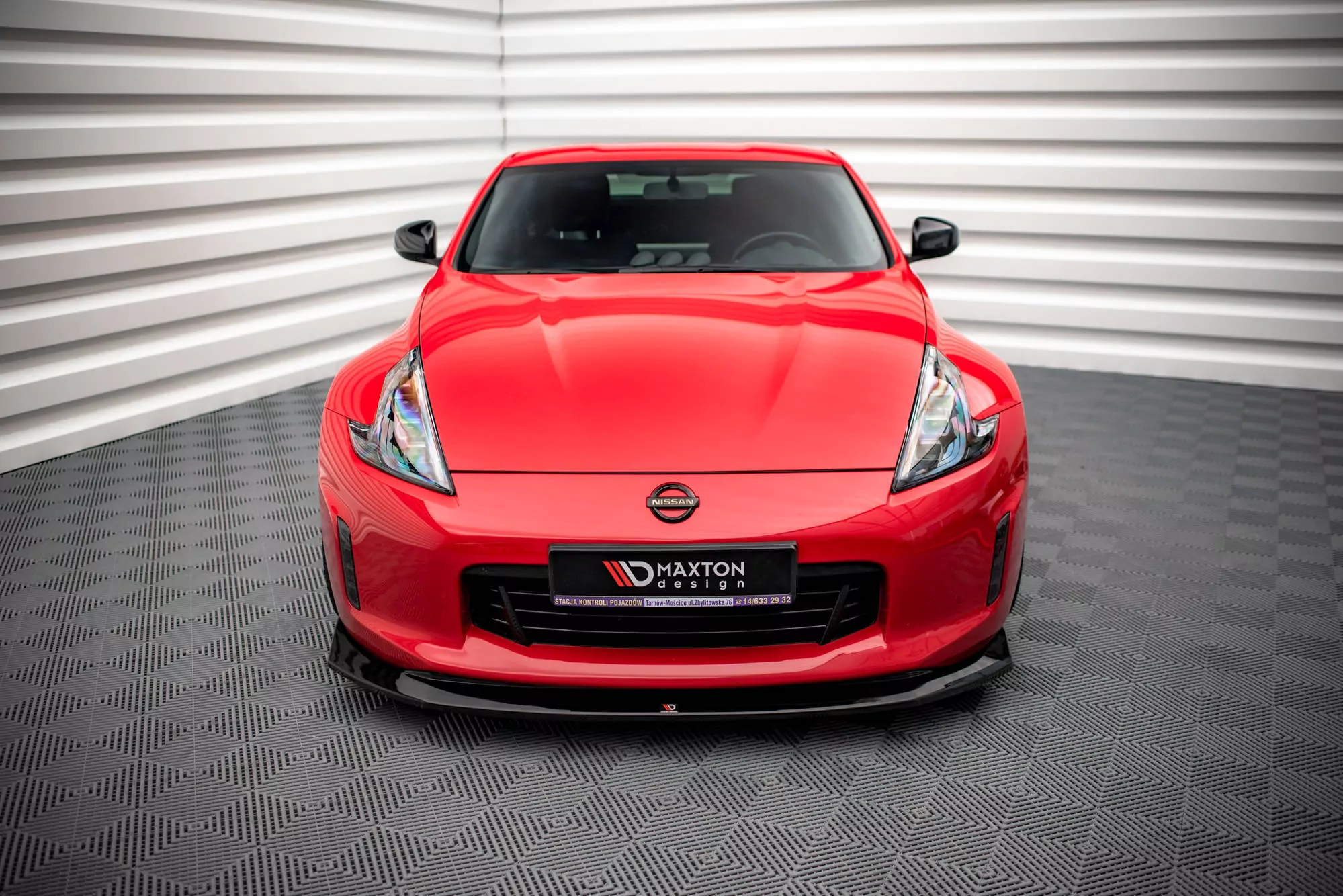 Front Ansatz V.1 Für Nissan 370Z Facelift Schwarz Hochglanz