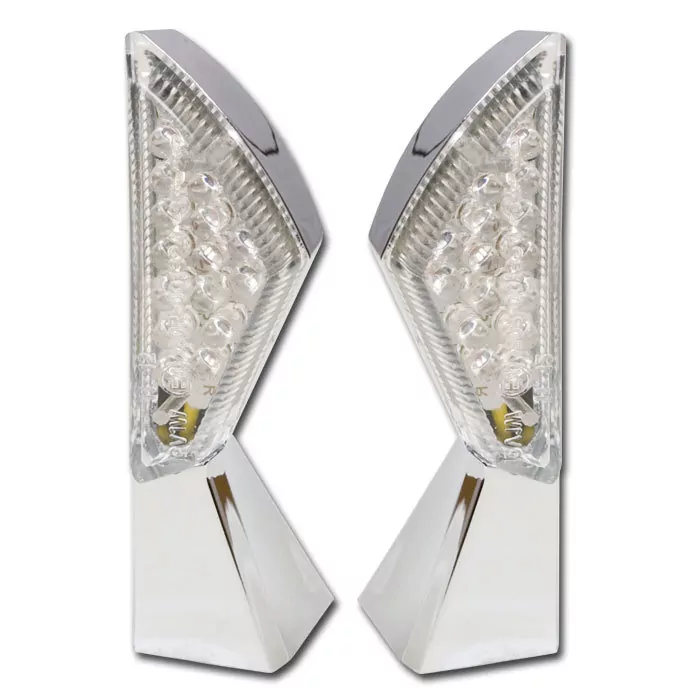 Led-blinker Square | Chrom | Klar | Paar | M8 | L 44 X B 18 Mm | E-geprüft