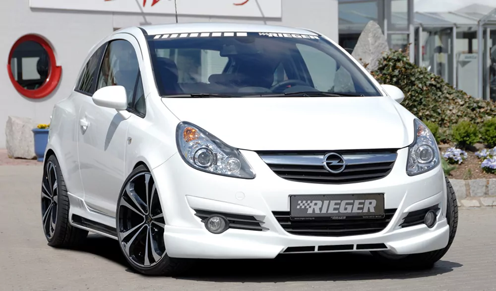Rieger Spoilerlippe für Opel Corsa D - 3-tür. 07.06-12.10 (bis Facelift) carbon optik