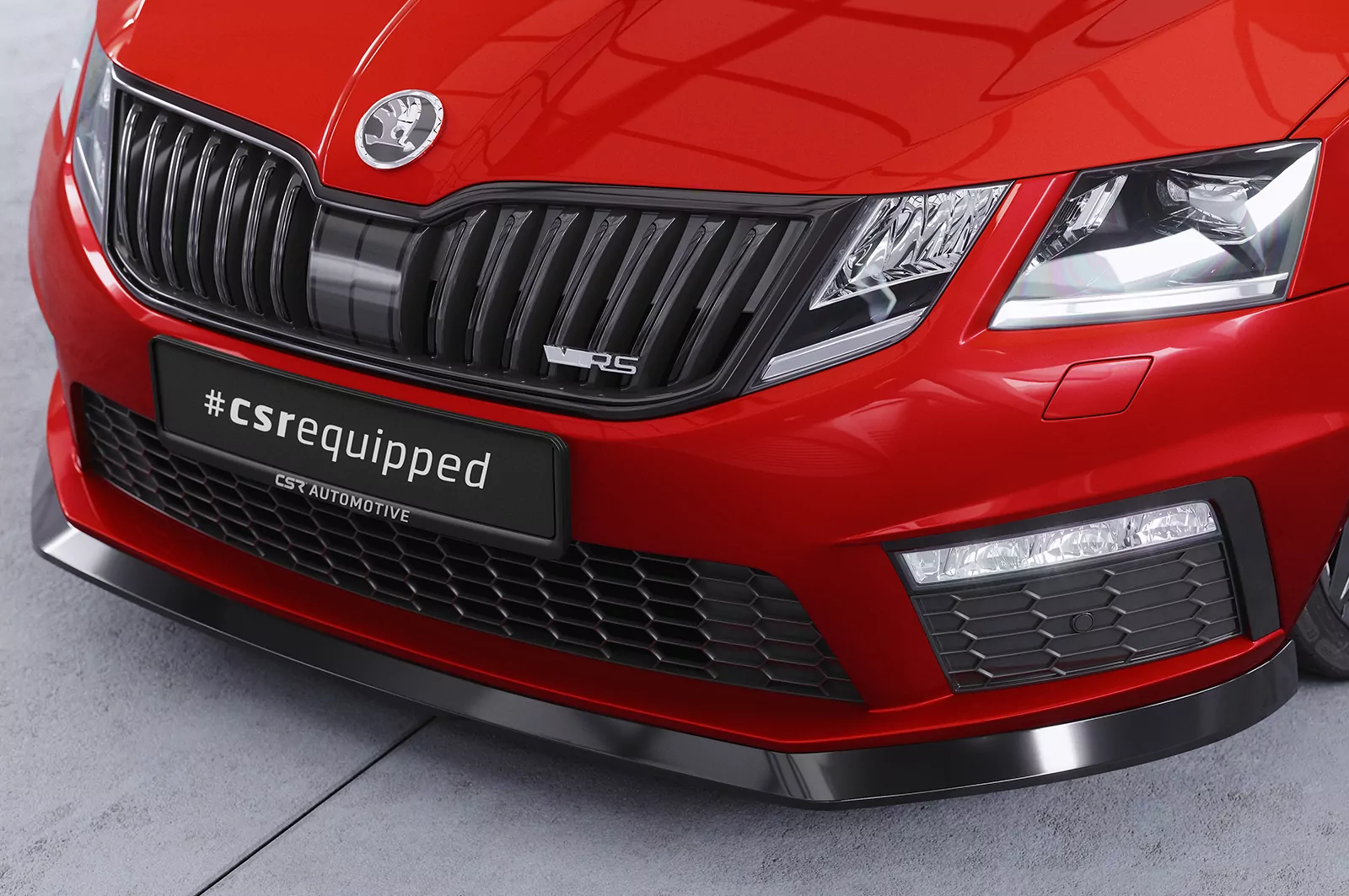 Cup-Spoilerlippe mit ABE für Skoda Octavia III 5E RS CSL399 Strukturiert (schwarz matt)