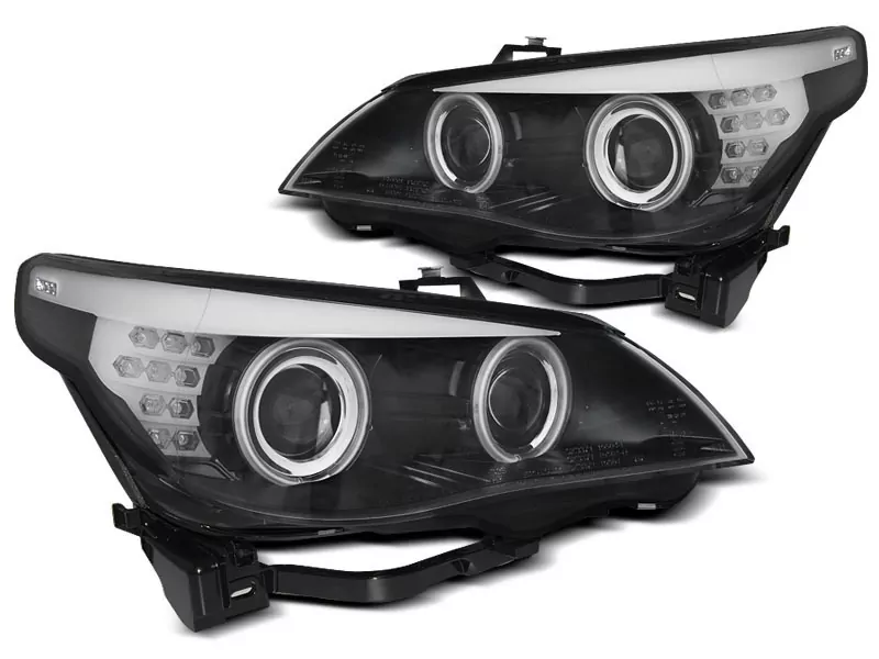 HEADLIGHTS ANGEL EYES CCFL BLACK LED INDICATOR fits BMW E60/E61 03-07