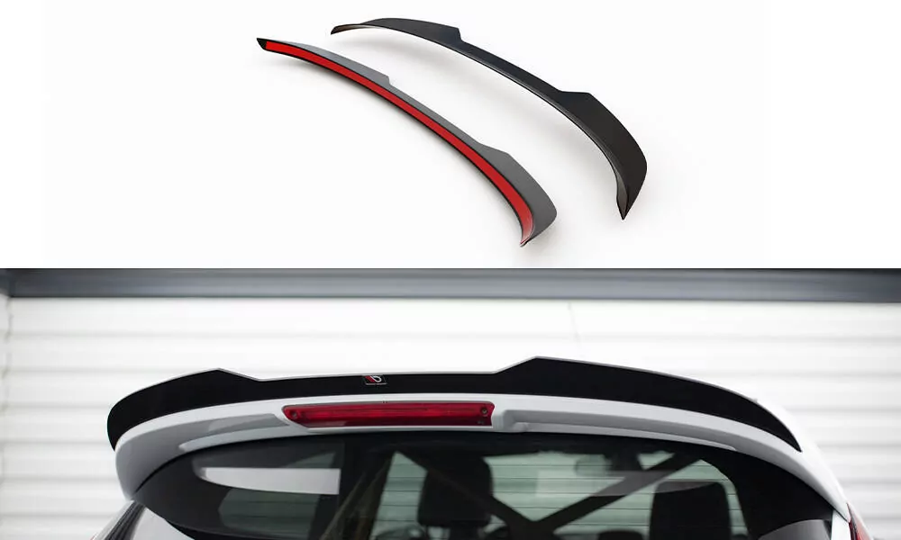 Spoiler CAP Passend Für Ford Fiesta 7 ST Black And White Edition Facelift Schwarz Hochglanz