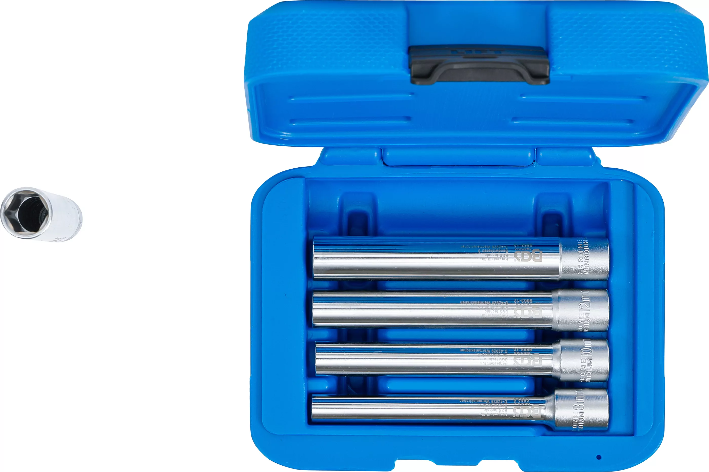 Steckschlüssel-Einsatz-Satz, Sechskant, extra tief | Antrieb Innenvierkant 10 mm (3/8") | SW 8 - 14 mm | 5-tlg.