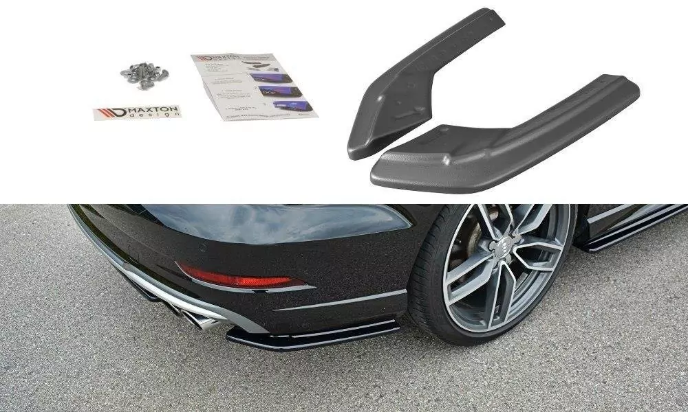 Heck Ansatz Flaps Diffusor Passend Für Diffusor Passend Für Audi S3 8V Limousine FL Schwarz Hochglanz Schwarz Hochglanz