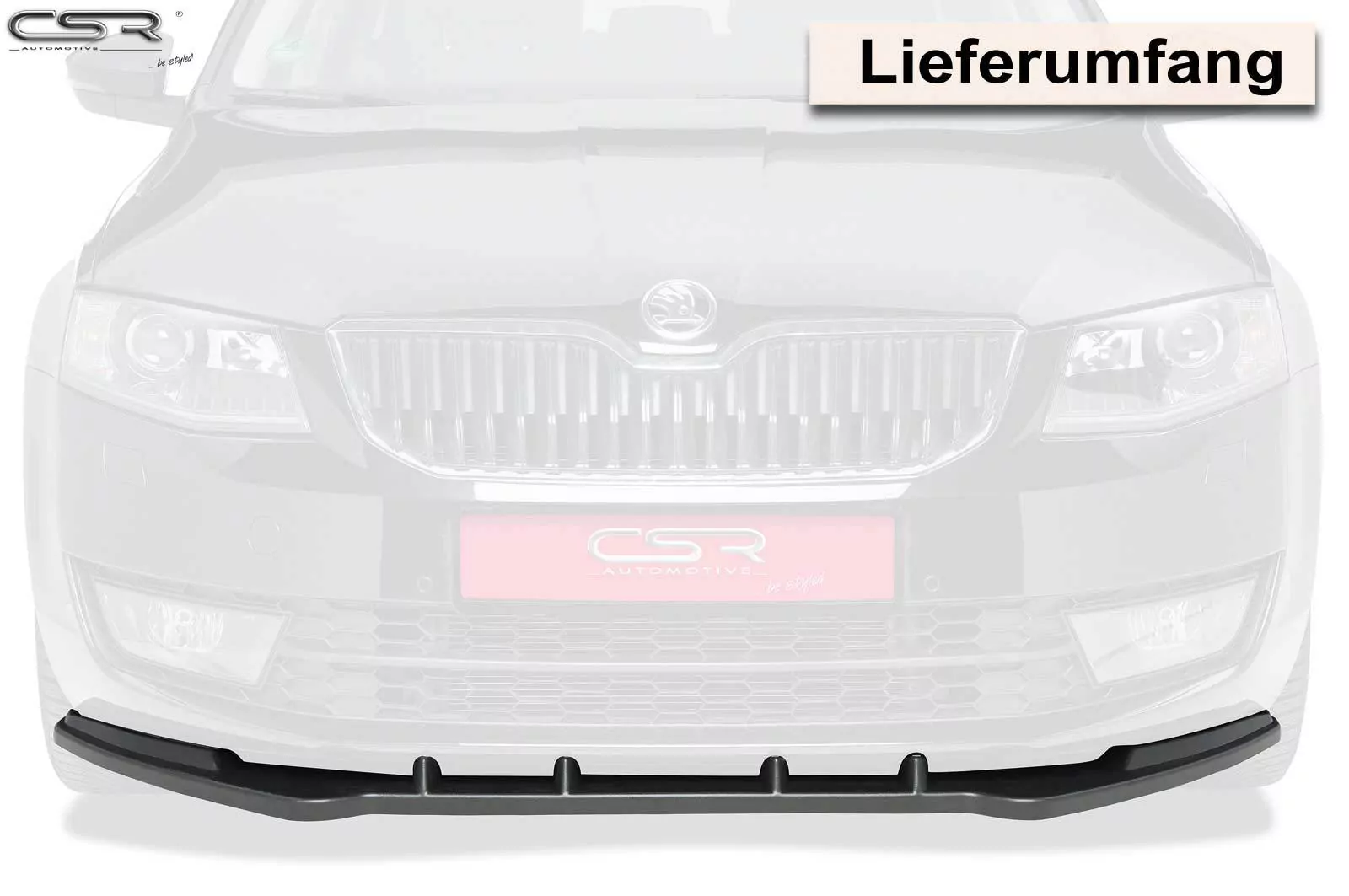 Cup-Spoilerlippe mit ABE für Skoda Octavia III (5E) Lackierfreundlich (schwarz matt)
