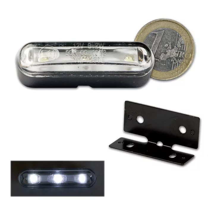 Led-kennzeichenbeleuchtung "tri" Mit Halter, E-geprüft, (auch Als Standlicht Verwendbar)