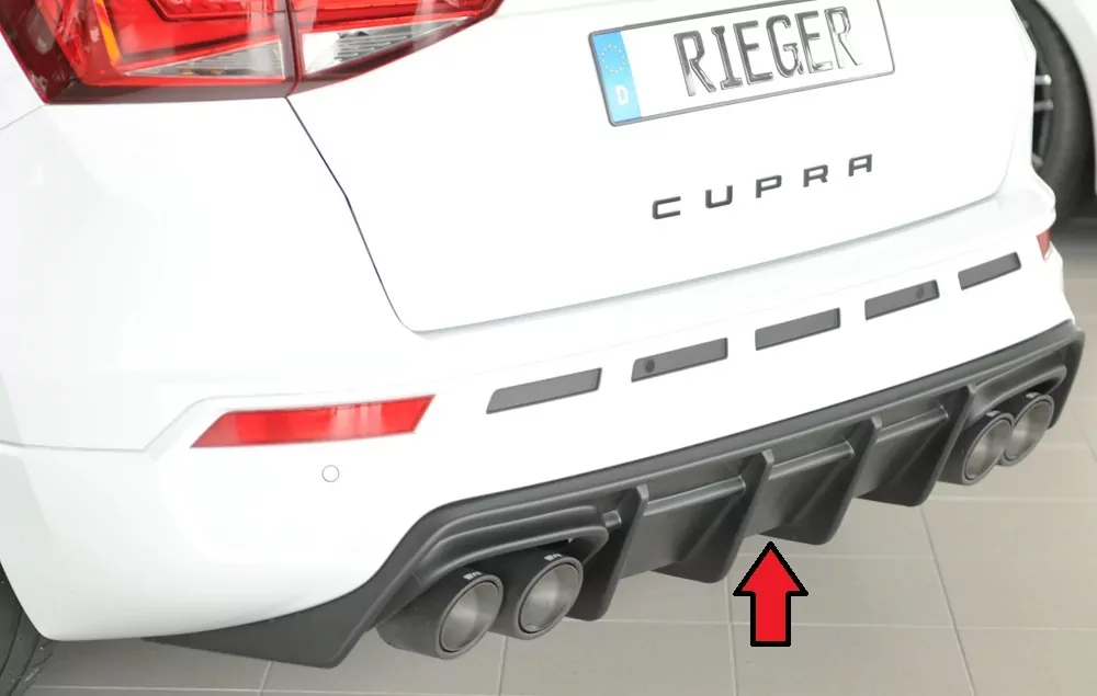 Rieger Heckeinsatz (für Fzg. mit AHK) matt schwarz für Seat Ateca Cupra (5FP)  08.20- (ab Facelift)