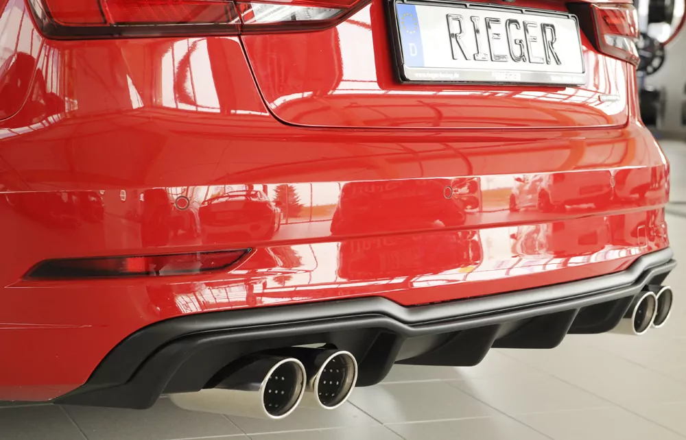 Rieger Heckeinsatz für Audi A3 (8V) - 5-tür. (Limousine 8VS) 09.16- (ab Facelift) carbon optik
