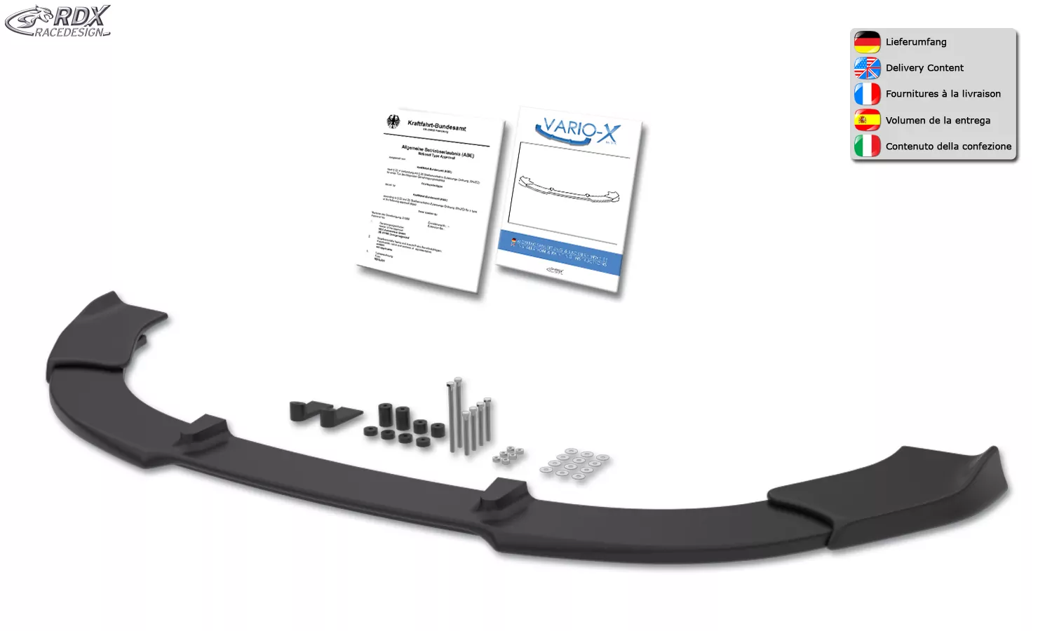 RDX Frontspoiler VARIO-X für FIAT Grande Punto Frontlippe Front Ansatz Vorne Spoilerlippe