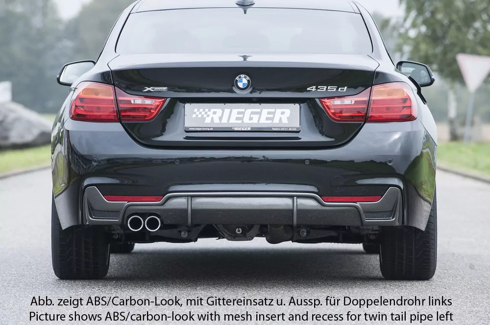 Rieger Heckeinsatz für BMW 4er F32  (3C) | Coupé (3-tür.) 07.15- (ab Facelift) LCI nur für M-Paket-Heckschürze