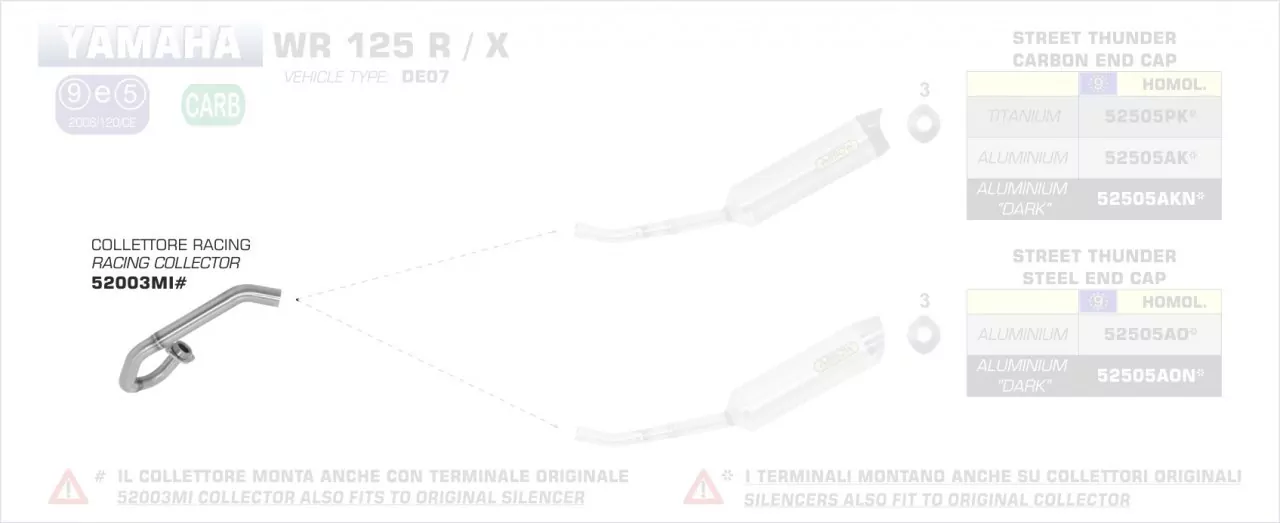 52003MI-Arrow Racing Krümmer Yamaha WR 125 R/X 09-16