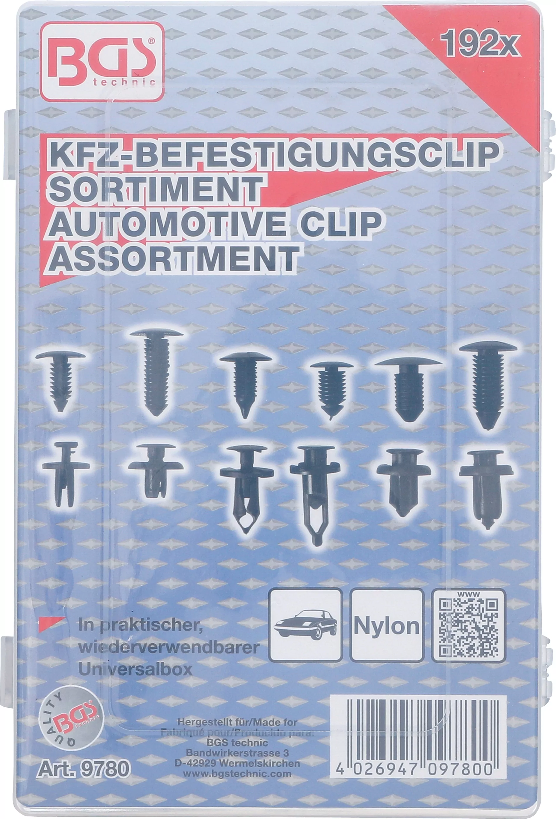 Kfz-Befestigungsclip-Sortiment | universal | 192-tlg.