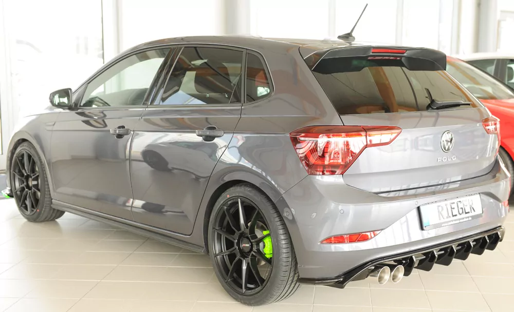 Rieger Heckeinsatz glanz schwarz für VW Polo (AW) GTI 5-tür. 06.17-05.21 (bis Facelift)