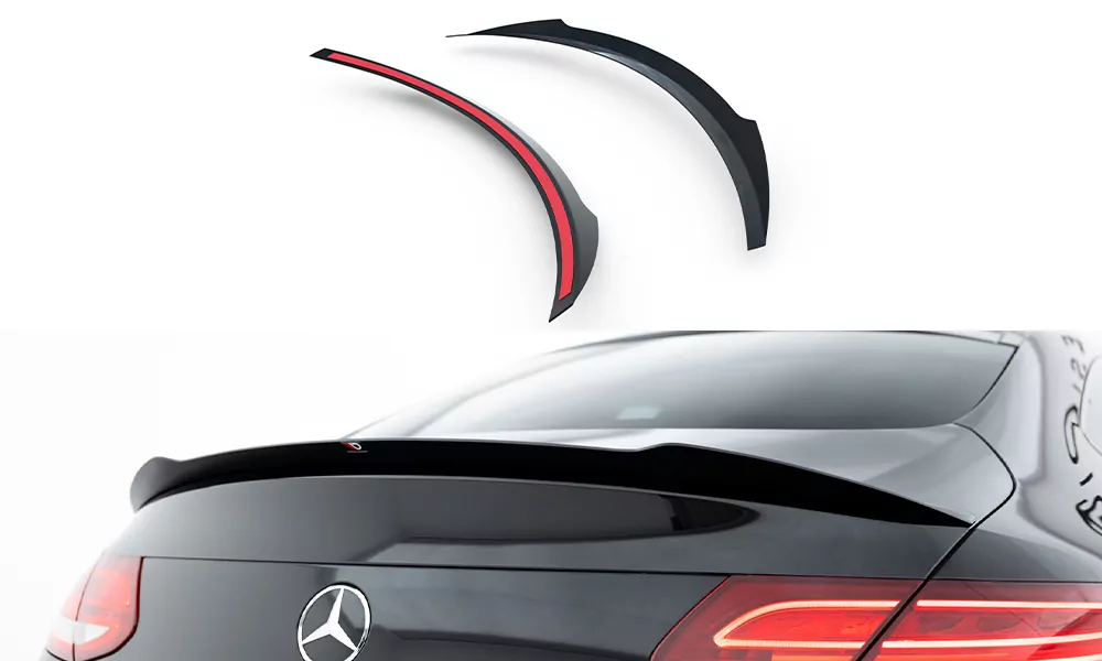 Spoiler CAP Passend Für Passend Für MERCEDES- BENZ C-KLASSE W205 COUPE AMG-LINE Schwarz Hochglanz Schwarz Hochglanz