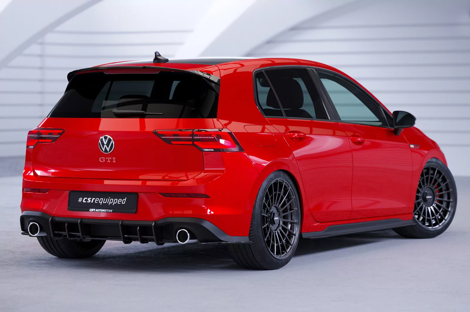 Heckflügel mit ABE für VW Golf 8 GTI, GTD, GTE, R, R-Line HF694 Strukturiert (schwarz matt)