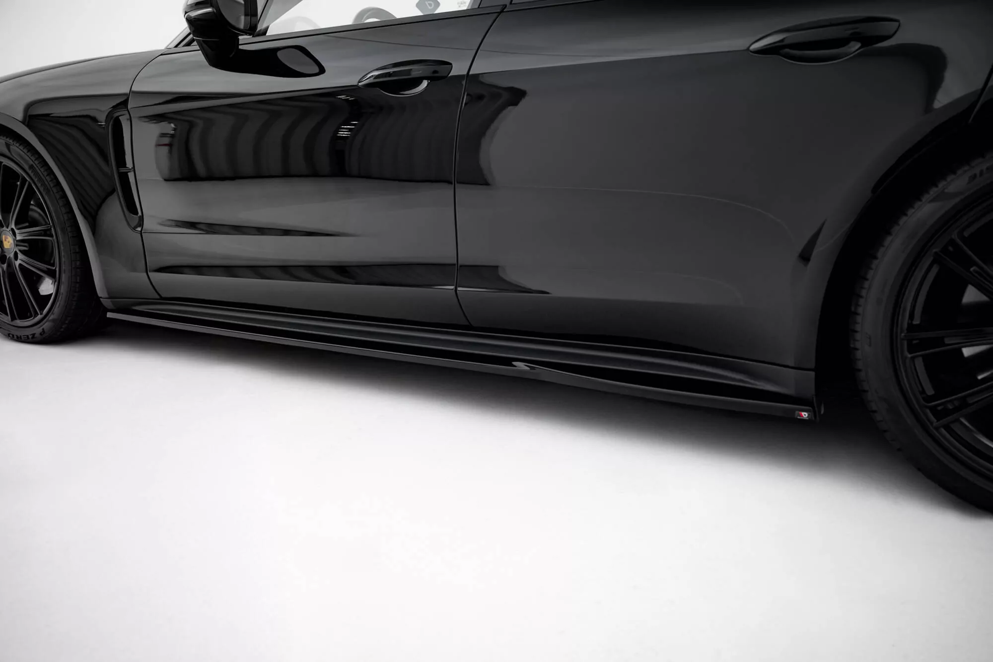 Seitenschweller Ansatz Für V.2 Für Porsche Panamera Turbo S E-Hybrid / Panamera E-Hybrid 971 Schwarz Hochglanz