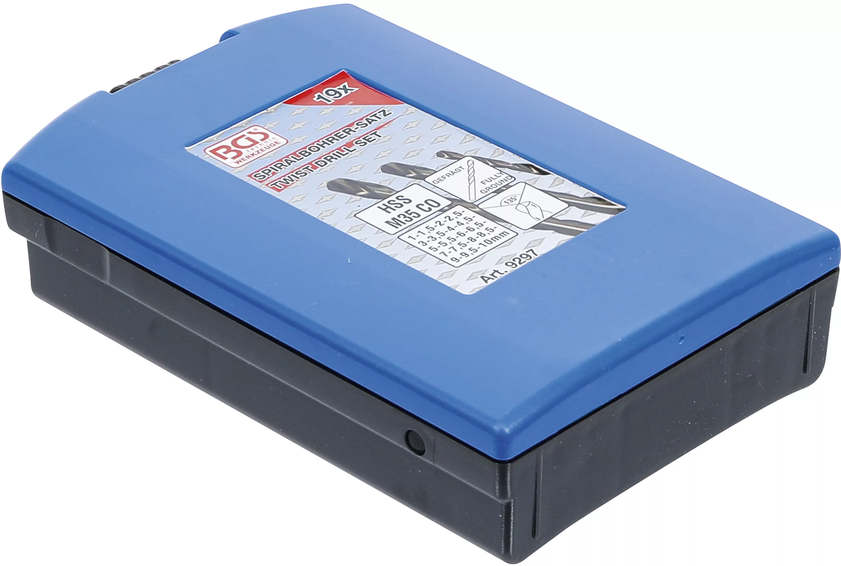 Spiralbohrer-Satz | HSS-G M35 Cobaltstahl | 1 - 10 mm | 19-tlg.