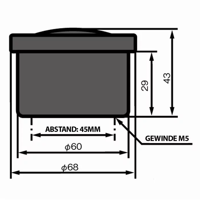 Daytona | Digitaltacho + Dzm | Velona | Ø 60mm | Maße: Ø 60mm X Tiefe 45mm | E-geprüft